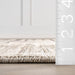 Beige Striped Area Rug by Prabal Gurung