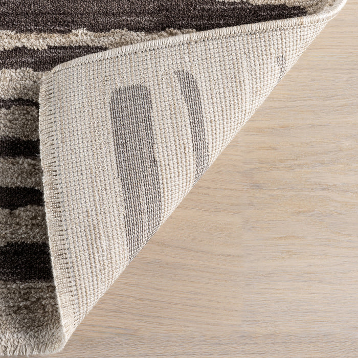 Beige Striped Area Rug by Prabal Gurung