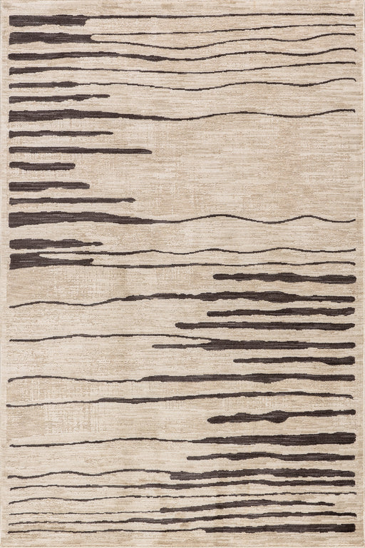 Beige Striped Area Rug by Prabal Gurung