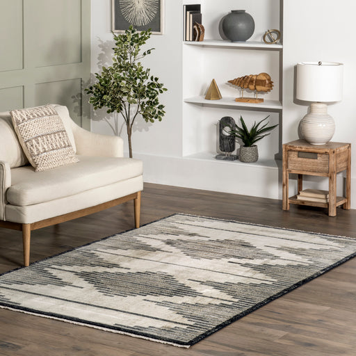 Beige Striped Area Rug for Modern Home Décor