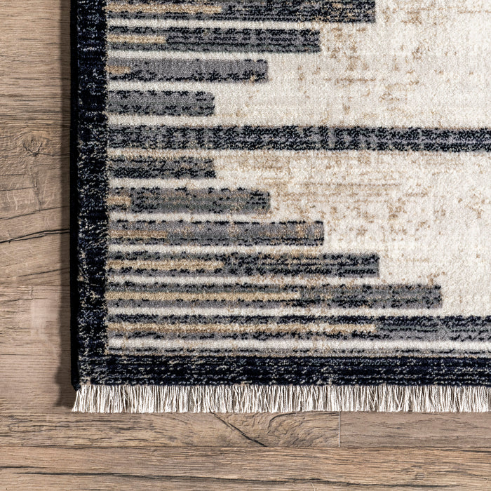 Beige Striped Area Rug for Modern Home Décor