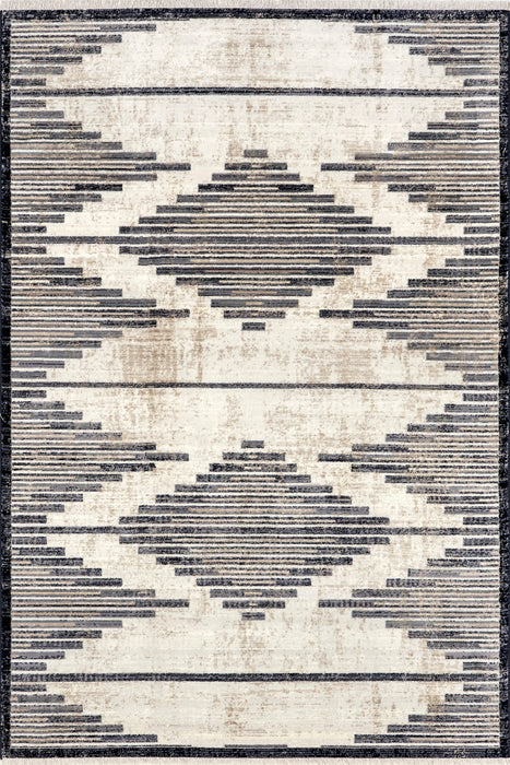 Beige Striped Area Rug for Modern Home Décor