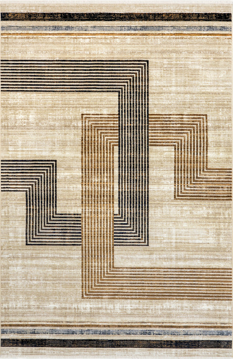 Beige Striped Area Rug for Modern Interiors