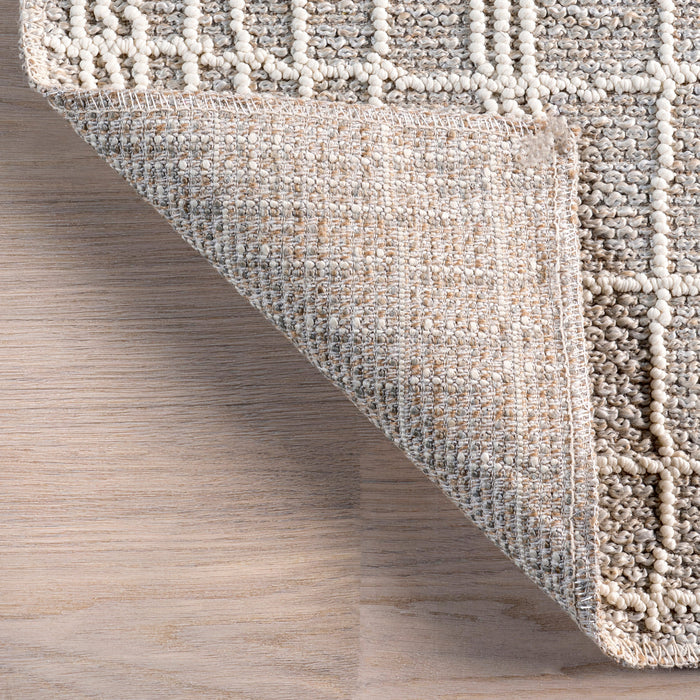 Beige Striped Flatwoven Area Rug for Home Decor