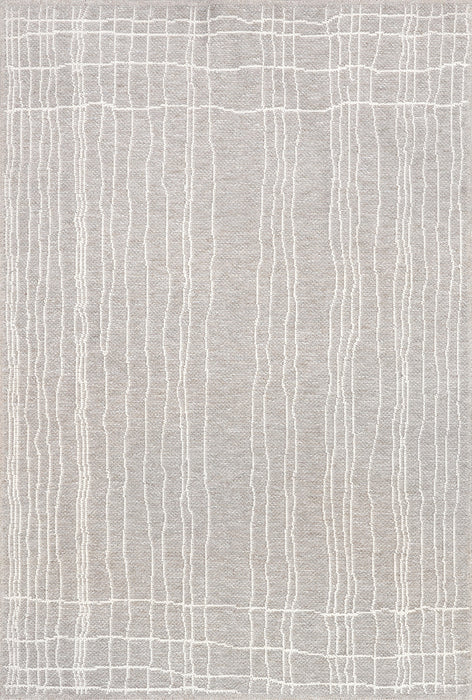 Beige Striped Flatwoven Area Rug for Home Decor