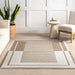 Beige Striped Indoor Outdoor Area Rug 120 cm x 180 cm