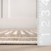 Beige Striped Indoor Outdoor Area Rug 120 cm x 180 cm