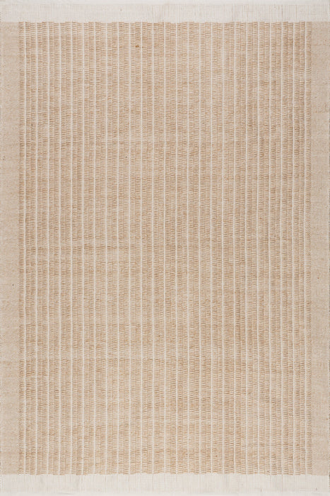 Beige Striped Indoor Outdoor Area Rug 120x180 cm