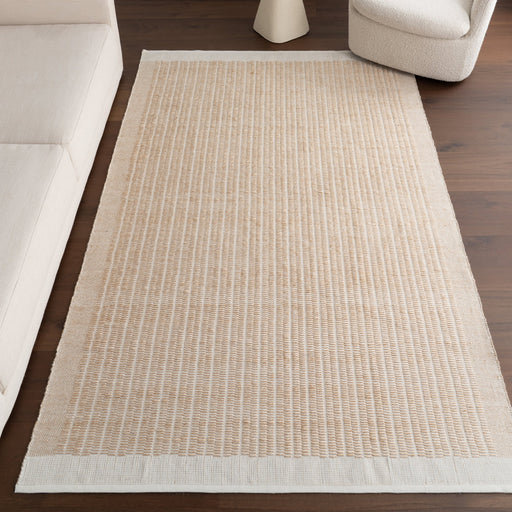 Beige Striped Indoor Outdoor Area Rug 120x180 cm