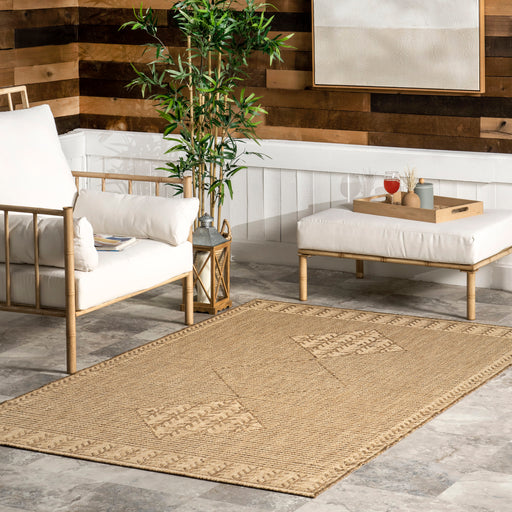 Beige Striped Indoor Outdoor Area Rug for Any Space