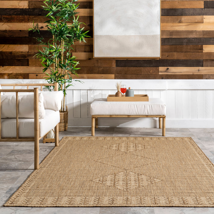 Beige Striped Indoor Outdoor Area Rug for Any Space