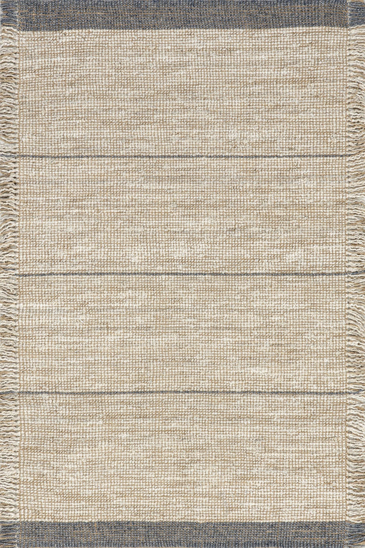 Beige Striped Jute Cotton Rug 120x180 cm