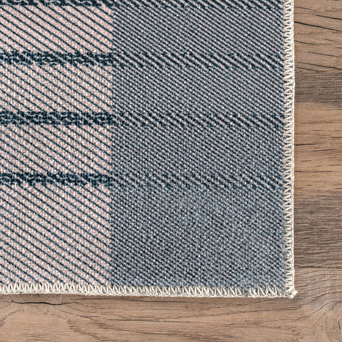 Beige Striped Machine Washable Area Rug 120x180 cm