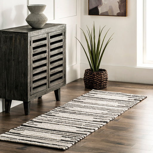 Beige Striped Modern Area Rug 150x240 cm