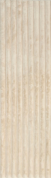 Tappeto lavabile in peluche a righe beige, 140x200 cm