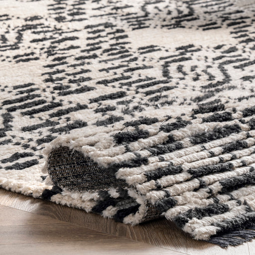 Beige Tetris Tassel Area Rug 120x180 cm