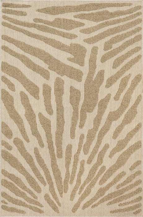 Beige Textured Area Rug For Indoor Outdoor Use