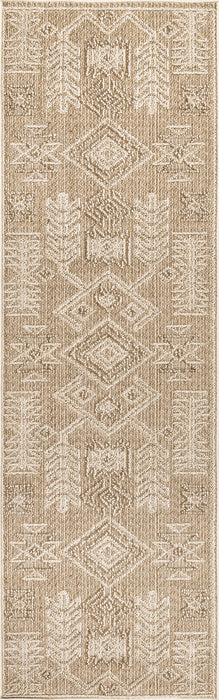 Beige Textured Bohemian Area Rug 152 cm x 244 cm