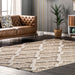 Beige Textured Diamond Pattern Area Rug 120x180 cm