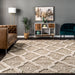 Beige Textured Diamond Pattern Area Rug 120x180 cm