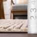 Beige Textured Diamond Pattern Area Rug 152x244 cm