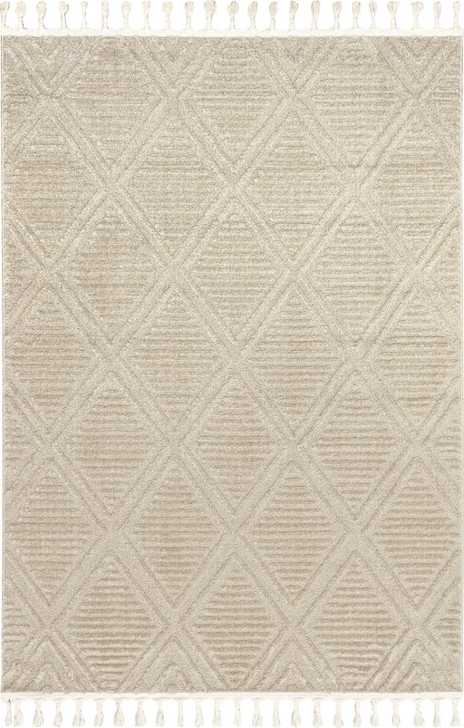 Beige Textured Diamond Pattern Area Rug 152x244 cm