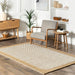 Beige Textured Farmhouse Area Rug 120x180 cm