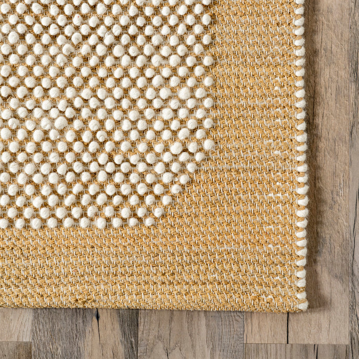 Beige Textured Farmhouse Area Rug 120x180 cm