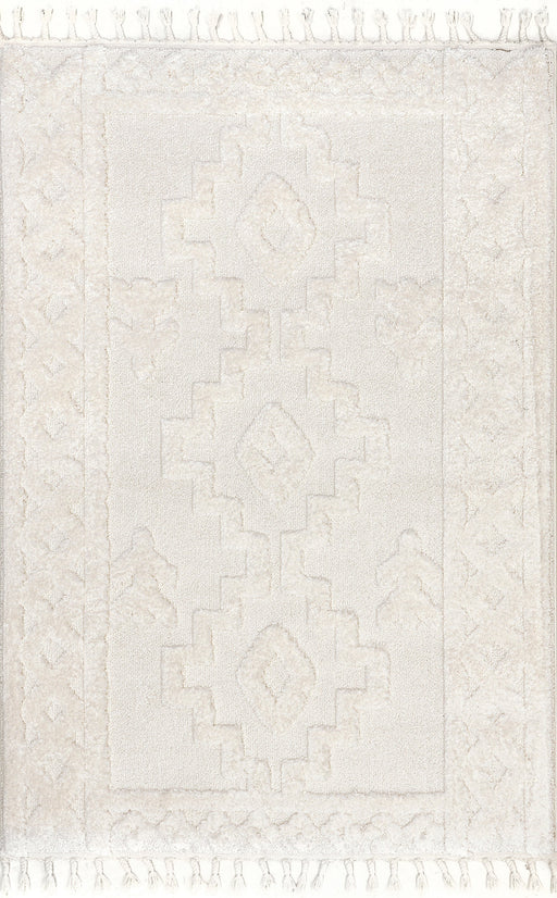 Beige Textured Farmhouse Area Rug 140x200 cm