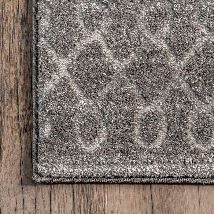 Beige Trellis Area Rug 150x210 cm for High-Traffic Spaces