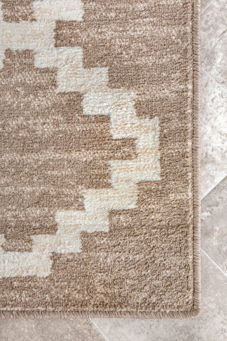 Beige Trellis Area Rug 160 cm for Living Room