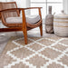 Beige Trellis Area Rug 160 cm for Living Room