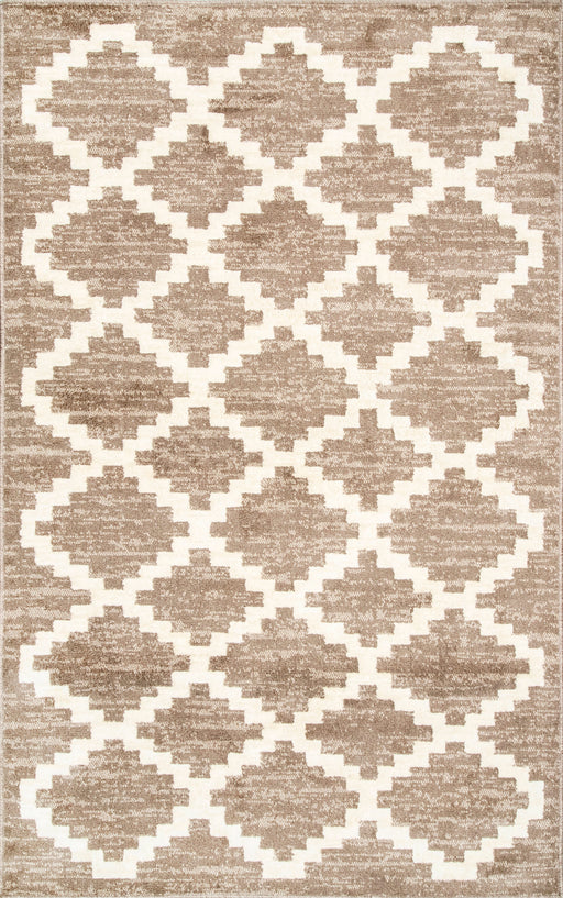 Beige Trellis Area Rug 160 cm for Living Room