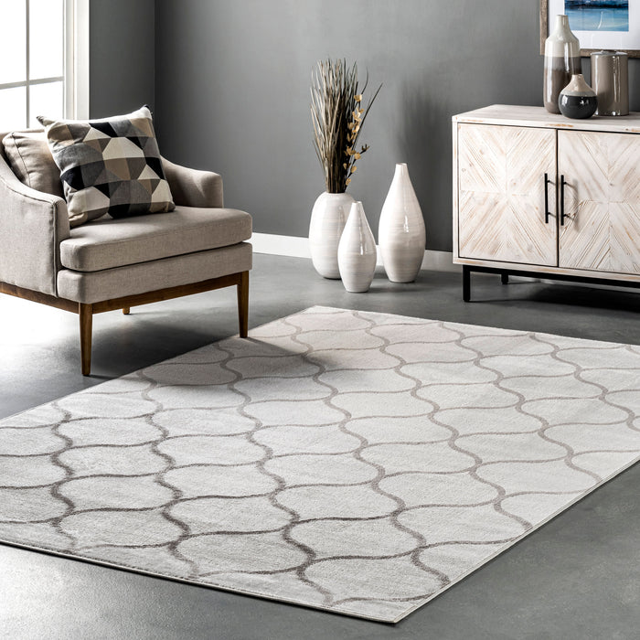 Beige Trellis Area Rug 160x230 cm