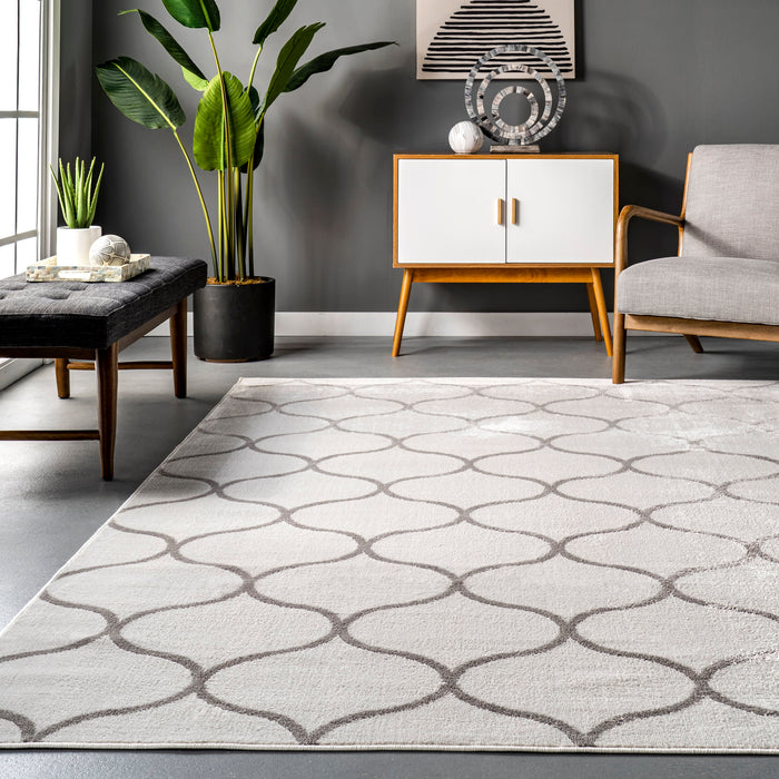 Beige Trellis Area Rug 160x230 cm