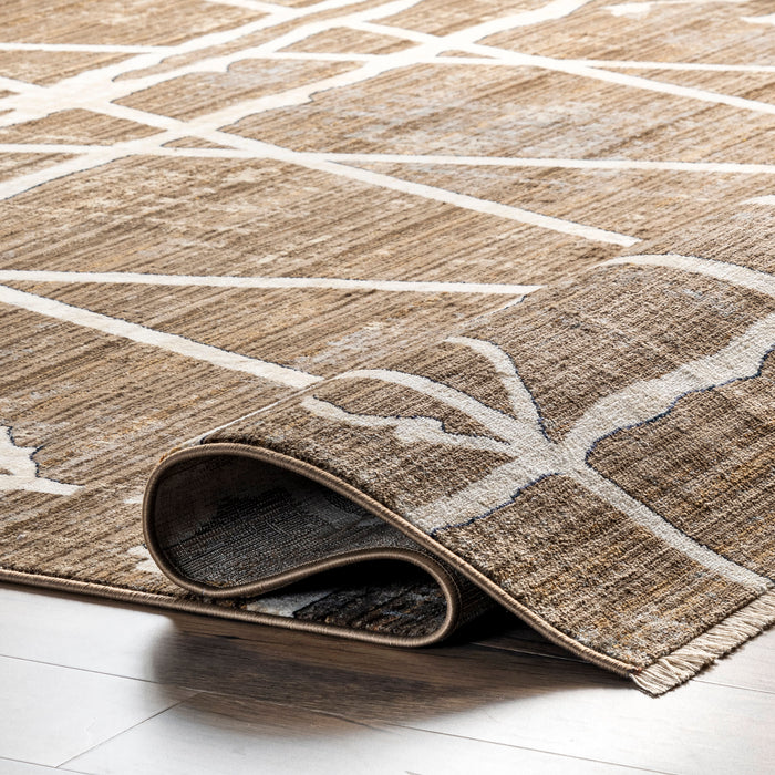 Beige Trellis Area Rug 160x230 cm