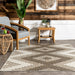 Beige Trellis Area Rug for Indoor and Outdoor Use