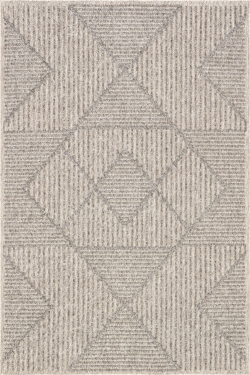 Beige Trellis Area Rug for Indoor and Outdoor Use