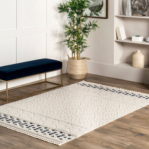 Beige Trellis Area Rug for Living Room and Bedroom