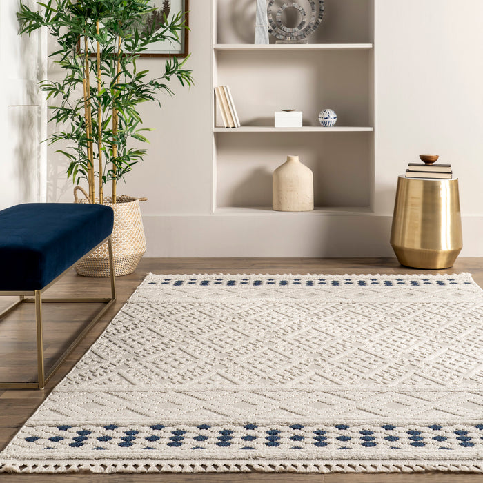 Beige Trellis Area Rug for Living Room and Bedroom