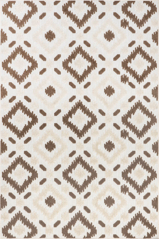 Beige Trellis Indoor Outdoor Area Rug 120x180 cm