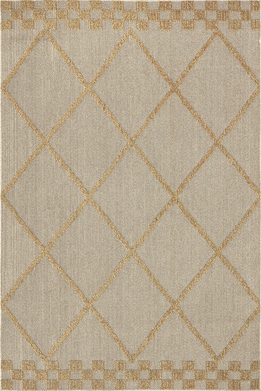 Beige Trellis Indoor Outdoor Area Rug 140x200 cm