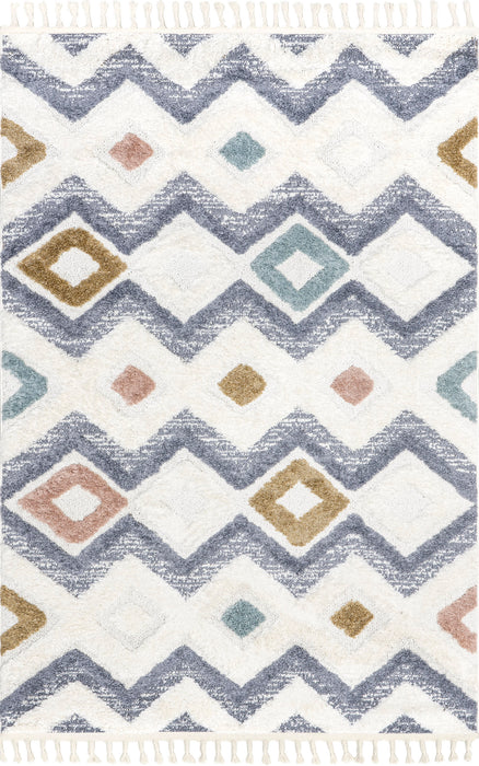 Beige Trellis Kids Area Rug 100x150 cm