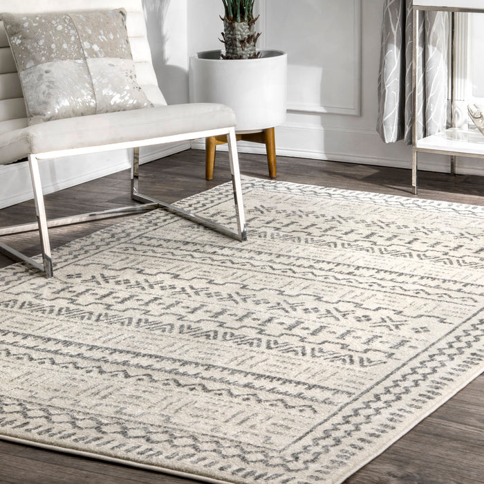 Beige Tribal Area Rug For Living Room And Bedroom