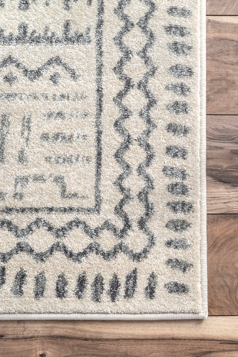 Beige Tribal Area Rug For Living Room And Bedroom