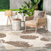 Beige Tropical Leaf Indoor Outdoor Area Rug 150x90 cm