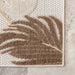 Beige Tropical Leaf Indoor Outdoor Area Rug 150x90 cm