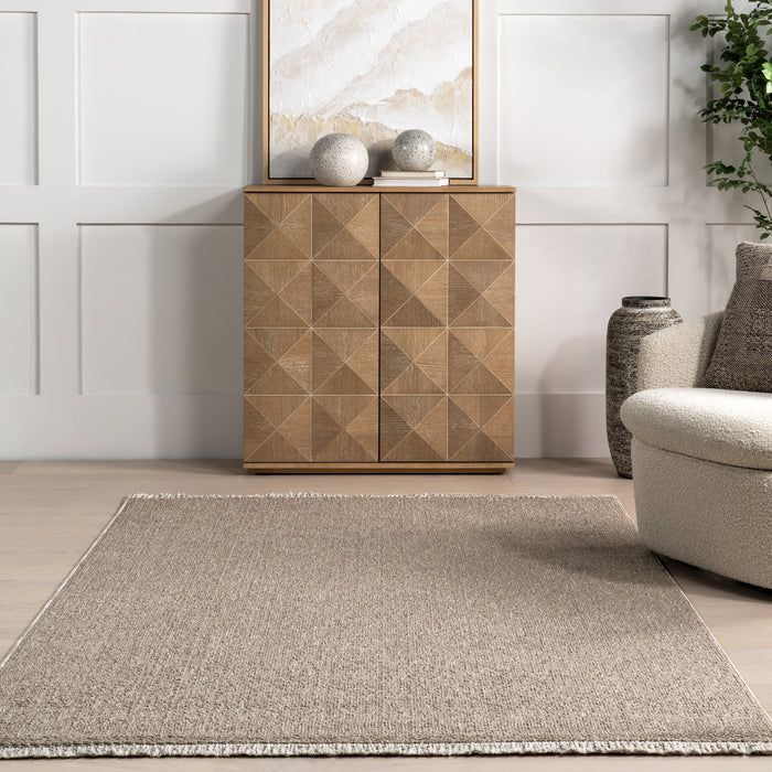 Beige Twisted Yarn Area Rug 80x150 Centimeters