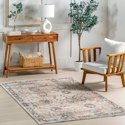 Beige Vintage Area Rug for High-Traffic Spaces