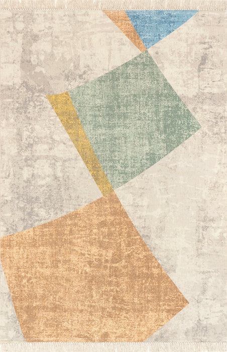 Beige Vintage Diamond Area Rug 140x200 cm